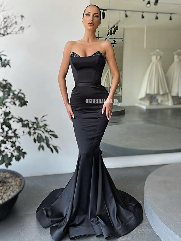 satin black dress